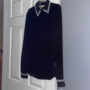 Michael kors Sheer black blouse